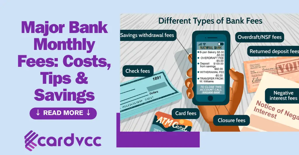 Major Bank Monthly Fees Costs, Tips & Savings